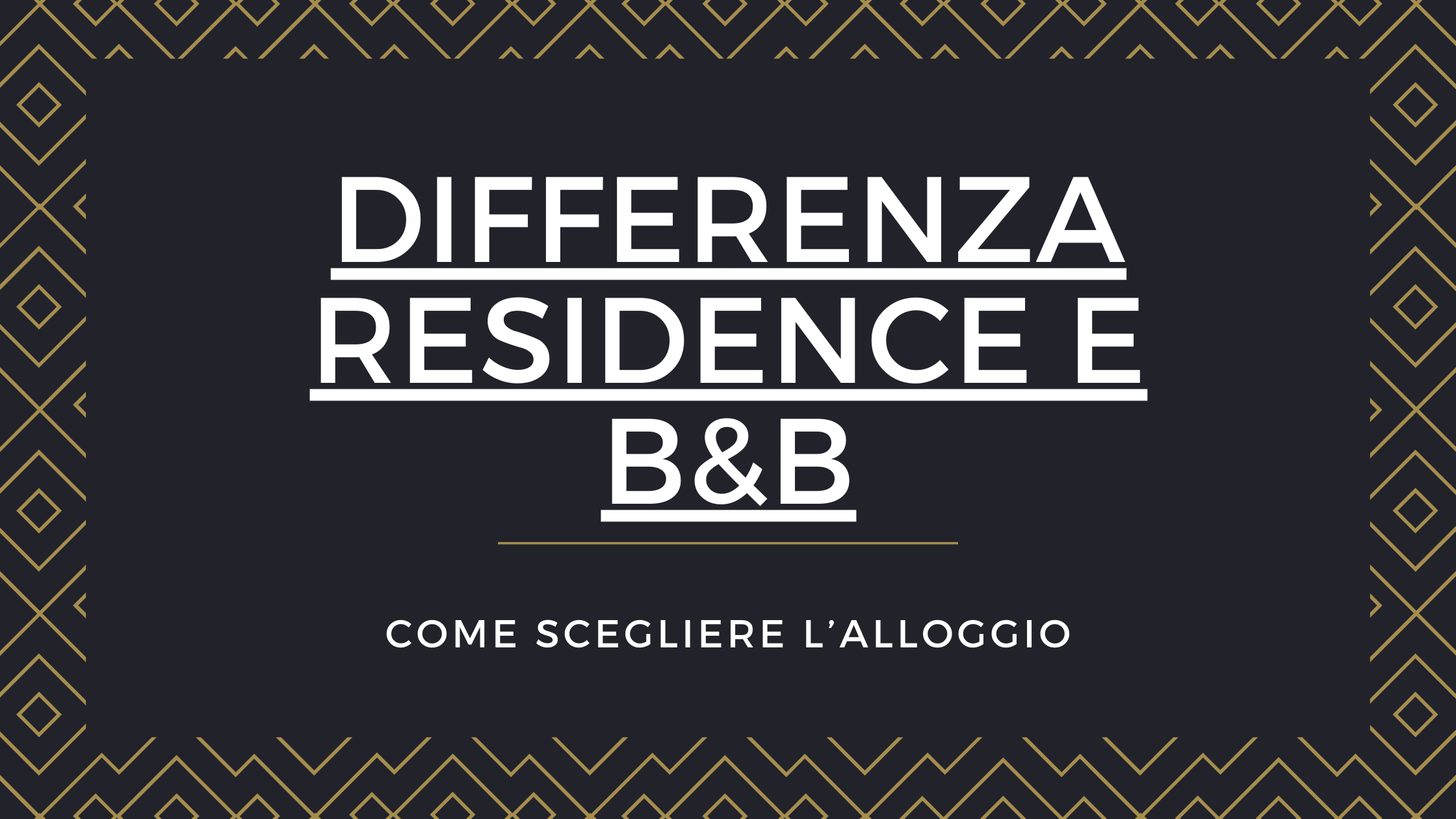 differenza residence e bb